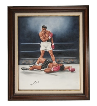 Muhammad Ali Signed 20x24-inch Greatest Of All Time Canvas Painting 